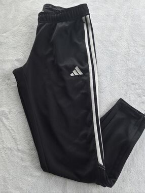 ADIDAS Classic Black & White Stripes Tiro 25 Essentials Training Pants Womens M